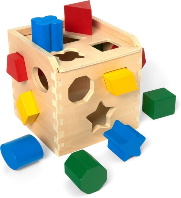 Melissa & Doug Wooden Shape Sorting Cube